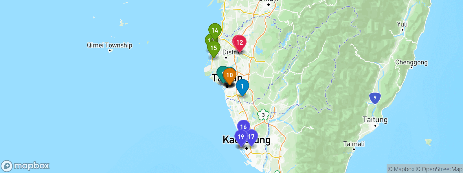 Tainan Suggestions Map